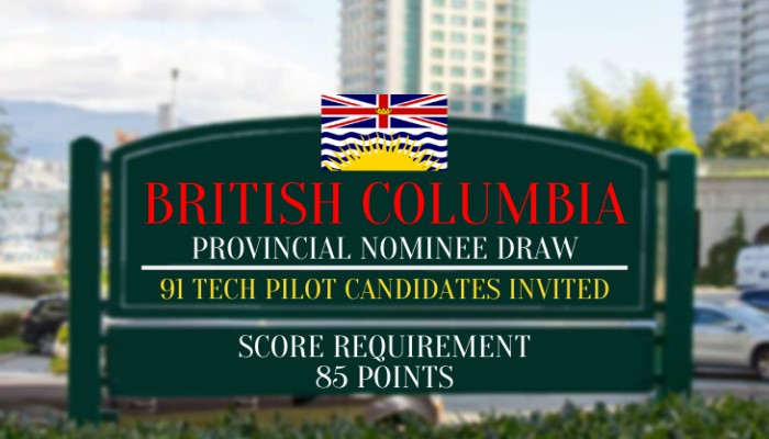 British Columbia Draw invites 91 Tech Pilots