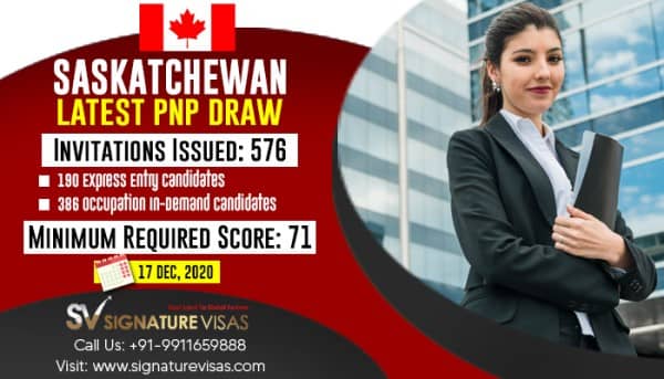 Saskatchewan PNP invites 576 Applicants in the Latest SINP Draw