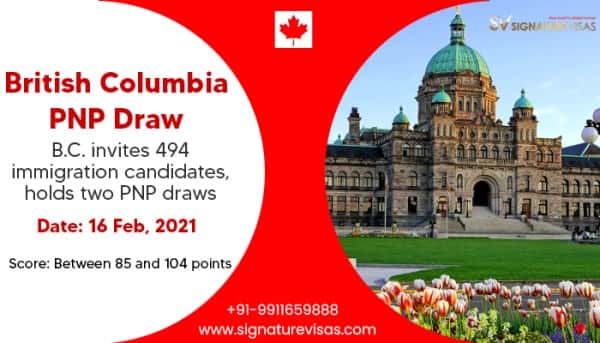 British Columbia Announced the Two Latest Draws on 16 Feb, 2021
