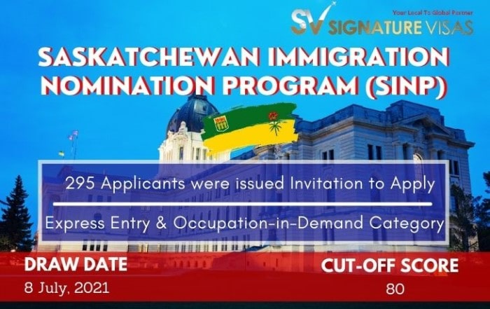 saskatchewan pnp latest draw invites 295 applicants 8 july 2021