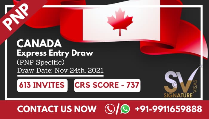 Latest Canada Express Entry Draw invites 613 PNP Candidates